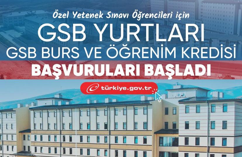 Özel yetenek öğrencileri için yurt, burs ve öğrenim kredisi başvuruları başladı